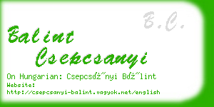 balint csepcsanyi business card